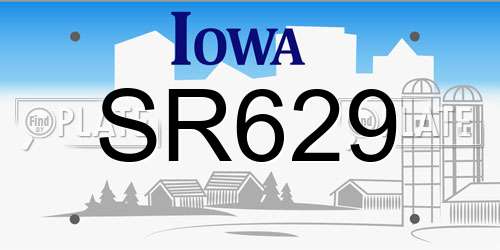 SR629 Iowa License Plate