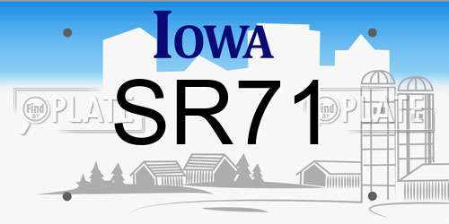 SR71 Iowa License Plate