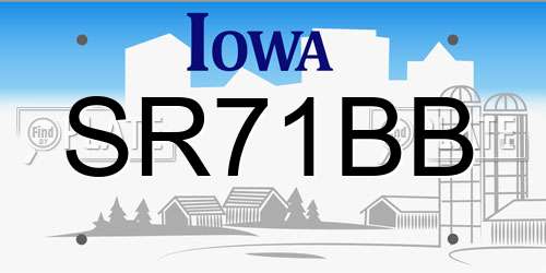 SR71BB Iowa License Plate
