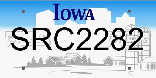 SRC2282 Iowa License Plate