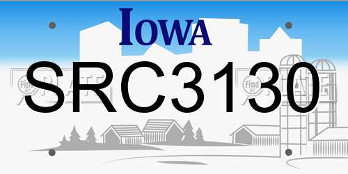 SRC3130 Iowa License Plate