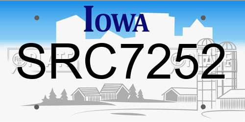 SRC7252 Iowa License Plate