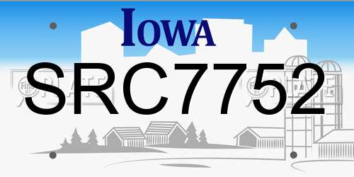 SRC7752 Iowa License Plate