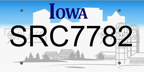 SRC7782 Iowa License Plate