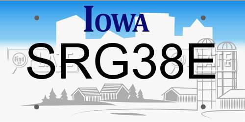 SRG38E Iowa License Plate