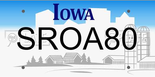 SROA80 Iowa License Plate