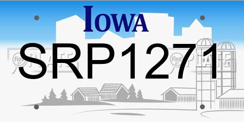 SRP1271 Iowa License Plate