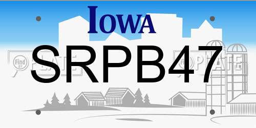 SRPB47 Iowa License Plate