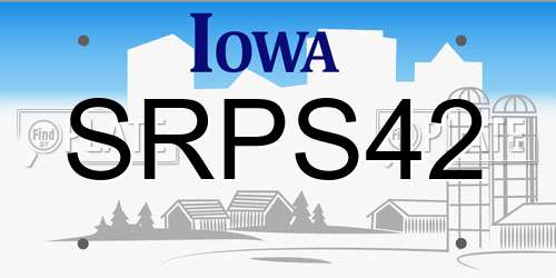 SRPS42 Iowa License Plate