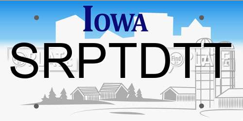 SRPTDTT Iowa License Plate