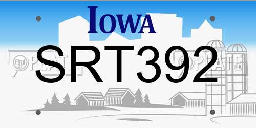 SRT392 Iowa License Plate