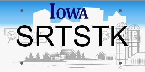 SRTSTK Iowa License Plate