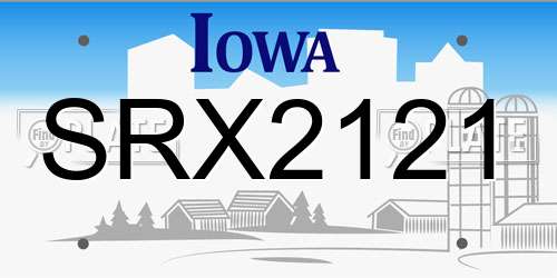 SRX2121 Iowa License Plate