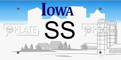 SS Iowa License Plate