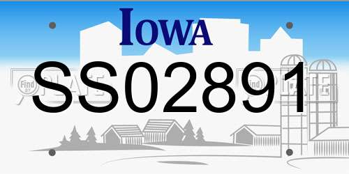 SS02891 Iowa License Plate