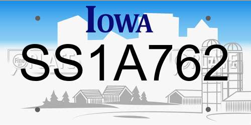 SS1A762 Iowa License Plate