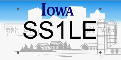 SS1LE Iowa License Plate