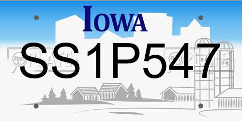 SS1P547 Iowa License Plate