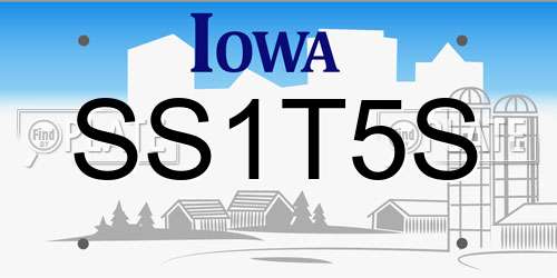 SS1T5S Iowa License Plate