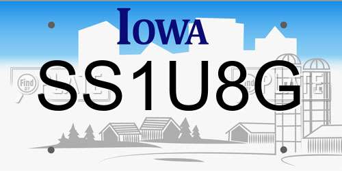 SS1U8G Iowa License Plate