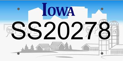 SS20278 Iowa License Plate