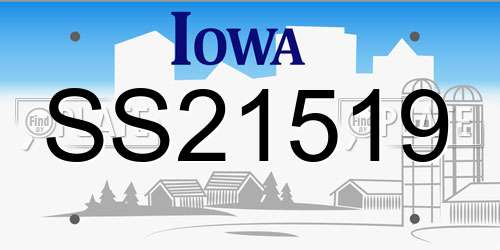 SS21519 Iowa License Plate