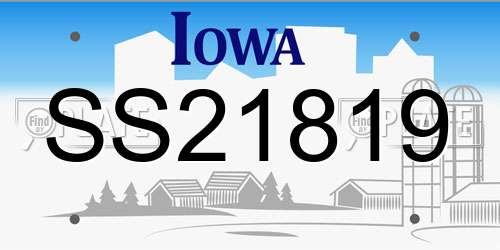SS21819 Iowa License Plate