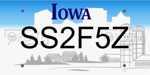 SS2F5Z Iowa License Plate