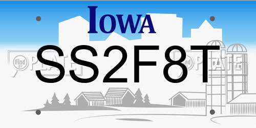 SS2F8T Iowa License Plate