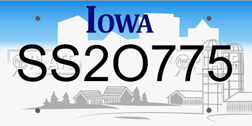 SS2O775 Iowa License Plate