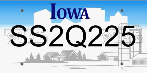 SS2Q225 Iowa License Plate