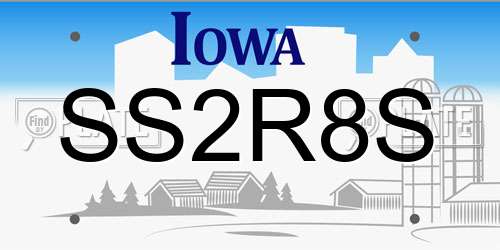 SS2R8S Iowa License Plate