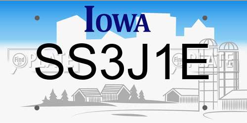 SS3J1E Iowa License Plate