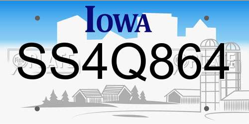 SS4Q864 Iowa License Plate