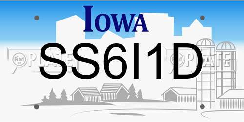 SS6I1D Iowa License Plate