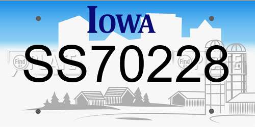 SS70228 Iowa License Plate