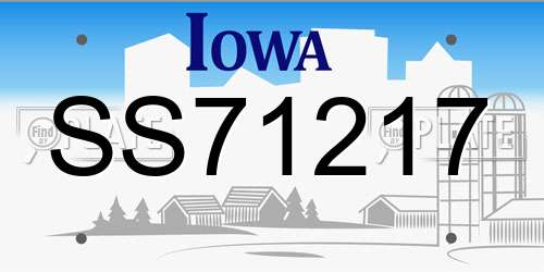 SS71217 Iowa License Plate