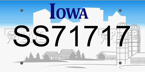 SS71717 Iowa License Plate