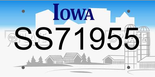 SS71955 Iowa License Plate