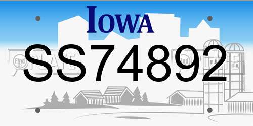 SS74892 Iowa License Plate