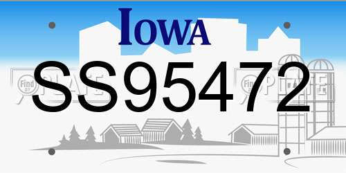 SS95472 Iowa License Plate
