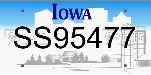 SS95477 Iowa License Plate