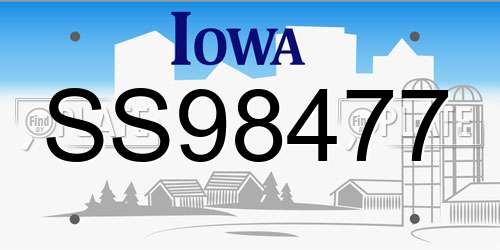 SS98477 Iowa License Plate