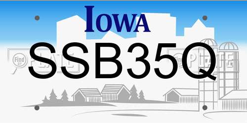 SSB35Q Iowa License Plate