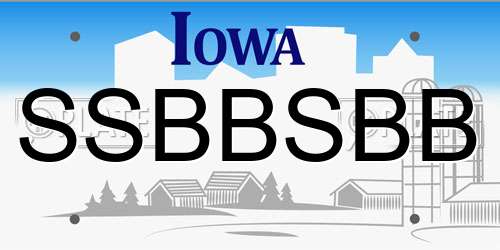SSBBSBB Iowa License Plate