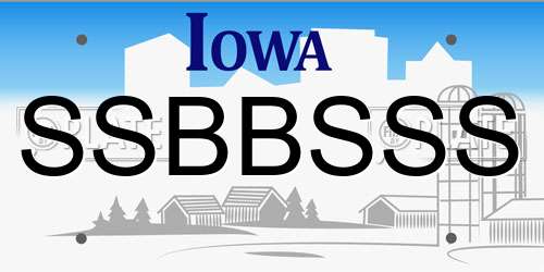 SSBBSSS Iowa License Plate