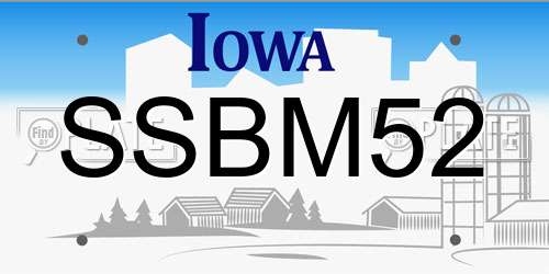 SSBM52 Iowa License Plate