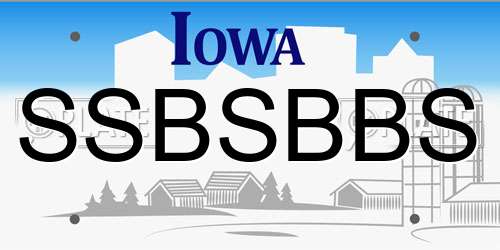 SSBSBBS Iowa License Plate