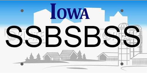 SSBSBSS Iowa License Plate
