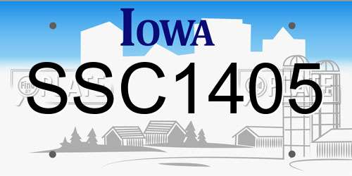SSC1405 Iowa License Plate